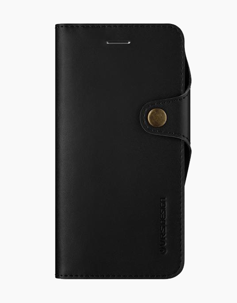 Native Diary Series Premium Natural Whole Leather Wallet with 3 Card Slots From VRS Design For iPhone 7 Plus Black