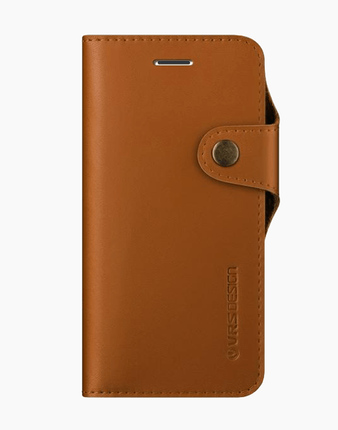 Smartkoshk Native Diary Series brown leather wallet with 3 card slots for iPhone 7, showcasing a sleek, premium design.