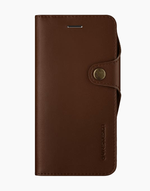 Native Diary Series Premium Natural Whole Leather Wallet with 3 Card Slots From VRS Design For iPhone 7 Plus Dark Brown