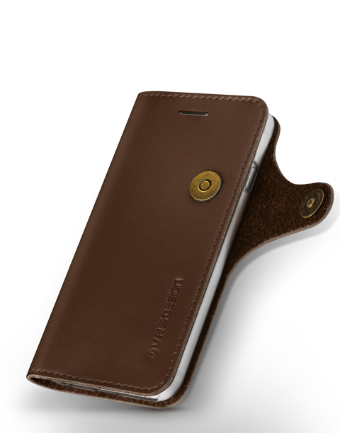 Native Diary Series Premium Natural Whole Leather Wallet with 3 Card Slots From VRS Design For iPhone 7 Dark Brown