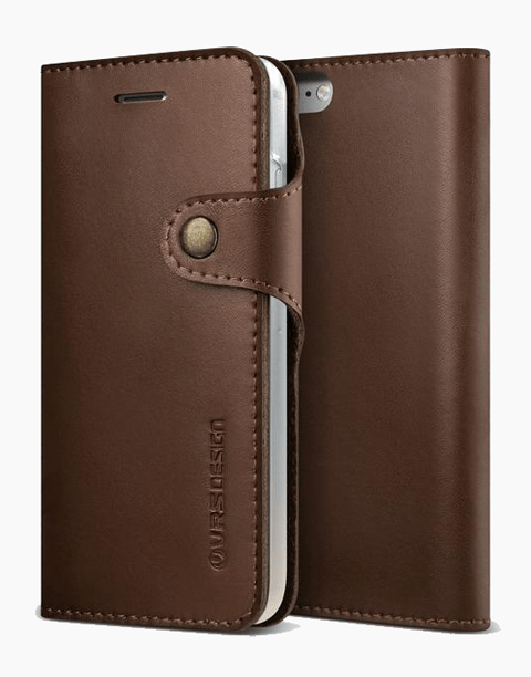 Native Diary Series Premium Natural Whole Leather Wallet with 3 Card Slots From VRS Design For iPhone 7 Dark Brown