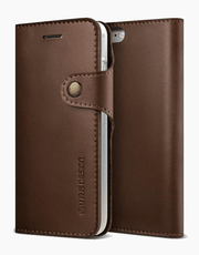 Native Diary Series Premium Natural Whole Leather Wallet with 3 Card Slots From VRS Design For iPhone 7 Dark Brown