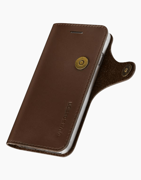 Native Diary Series Premium Natural Whole Leather Wallet with 3 Card Slots From VRS Design For iPhone 7 Dark Brown