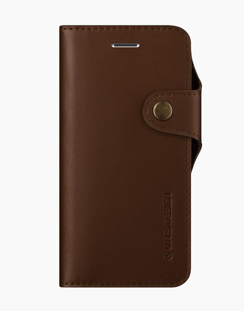 Native Diary Series Premium Natural Whole Leather Wallet with 3 Card Slots From VRS Design For iPhone 7 Dark Brown