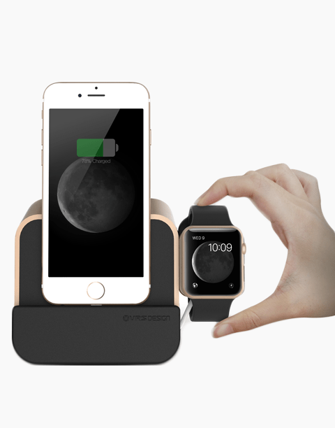 New i Depot Plus Original From VRS Design Dock And Docking Station For iPhone and Apple Watch / Gold