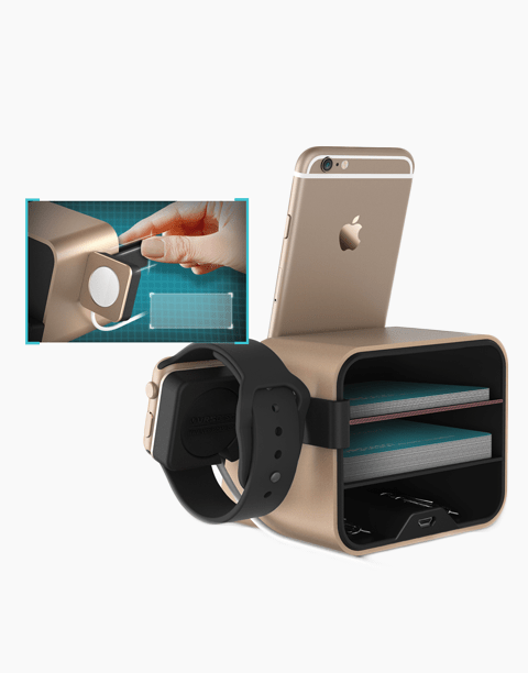 New i Depot Plus Original From VRS Design Dock And Docking Station For iPhone and Apple Watch / Gold