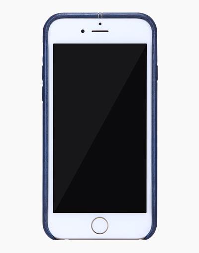Blue Englon leather case for iPhone 6 Plus by Smartkoshk, featuring a sleek blue leather exterior and precise cutouts.