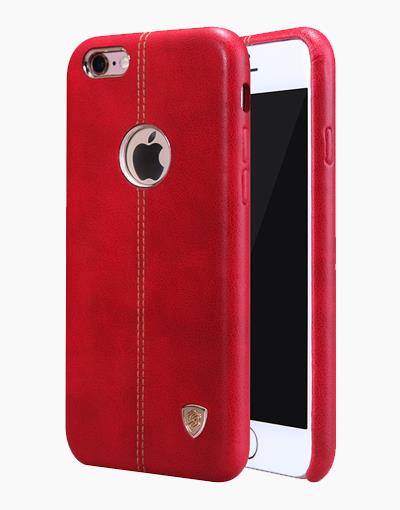 Red leather case for iPhone 6/6s by Smartkoshk, featuring the Nillkin Englon design with precise cutouts and smooth texture.