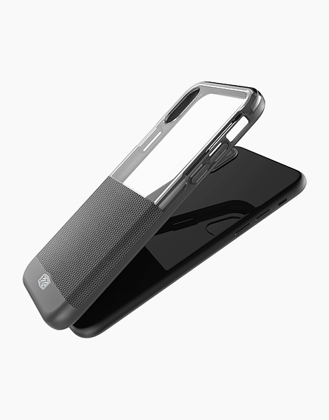 Smartkoshk Dash Nylon By X-Doria anti-shock case for iPhone X, half-transparent nylon with protective design.