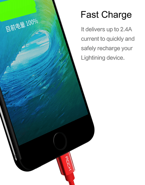 Nylon Braid MFI Certified Lightning Cable Fibre Fast Charging For iPhone / iPad - White