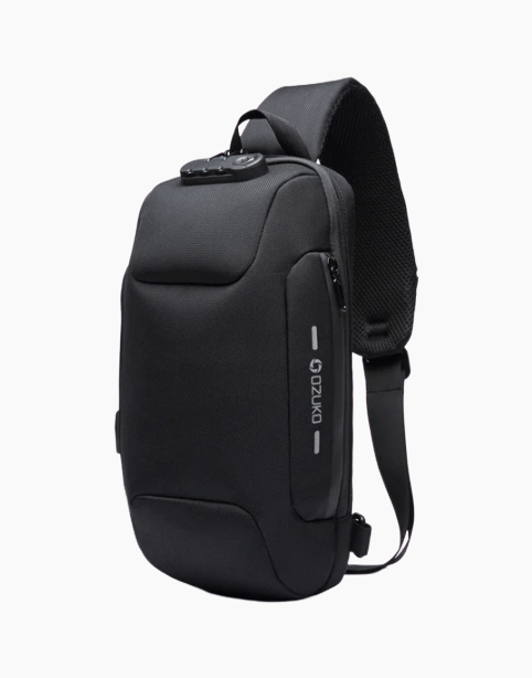 Ozuko Crossbody Bag, Anti-theft With USB - Black