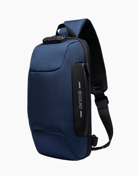 Ozuko Crossbody Bag, Anti-theft With USB - Blue