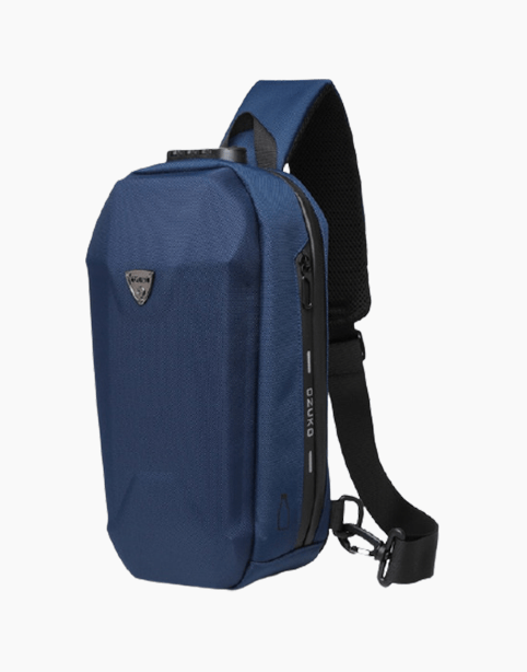 Ozuko Cross Bag, Anti-Shocks Waterproof With USB - Blue