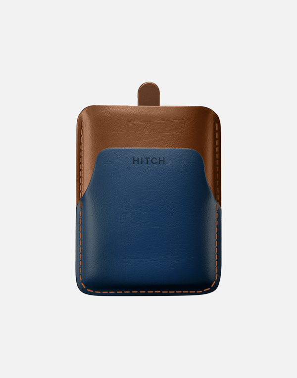 Hitch genuine leather pull-up cardholder wallet in natural color, slim design with multiple card slots for easy organization.