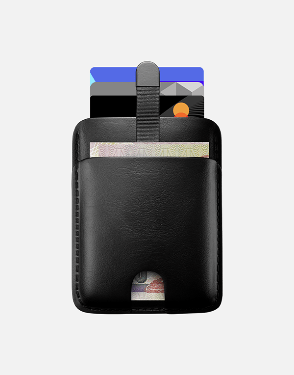 Hitch genuine leather pull-up cardholder wallet in natural color, slim design with multiple card slots for everyday use.