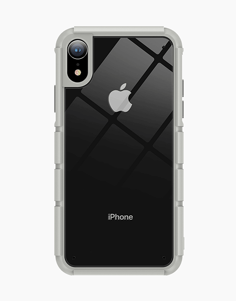 Panzer By Baseus Trans. Back With Anti-Shock Frame iPhone XR Gray