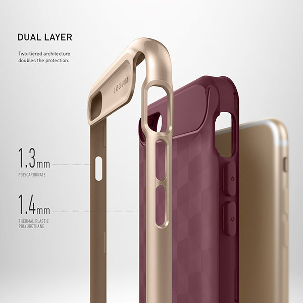 iPhone 7 Caseology Parallax Burgundy / Frame Gold