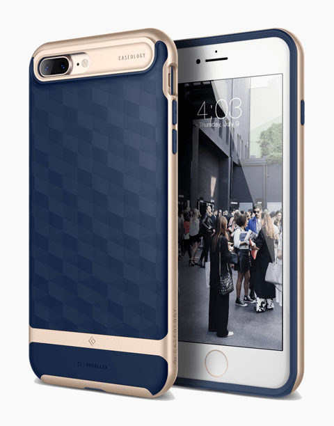 iPhone 7 Plus Caseology Parallax Navy Blue / Frame Gold
