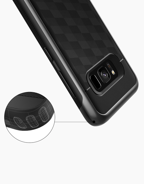 Parallax Series Original From Caseology Geometric Slim Fit Dual Layer Drop Protection For Galaxy S8 Plus - Black