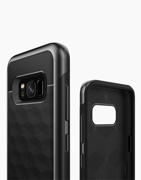 Parallax Series Original From Caseology Geometric Slim Fit Dual Layer Drop Protection For Galaxy S8 - Black