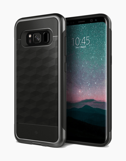 Parallax Series Original From Caseology Geometric Slim Fit Dual Layer Drop Protection For Galaxy S8 Plus - Black