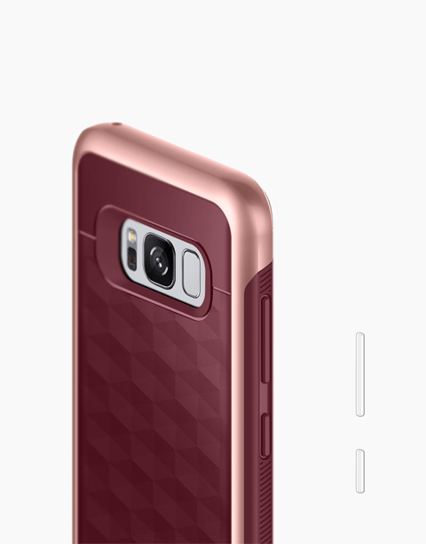 Parallax Series Original From Caseology Geometric Slim Fit Dual Layer Drop Protection For Galaxy S8 - Burgundy