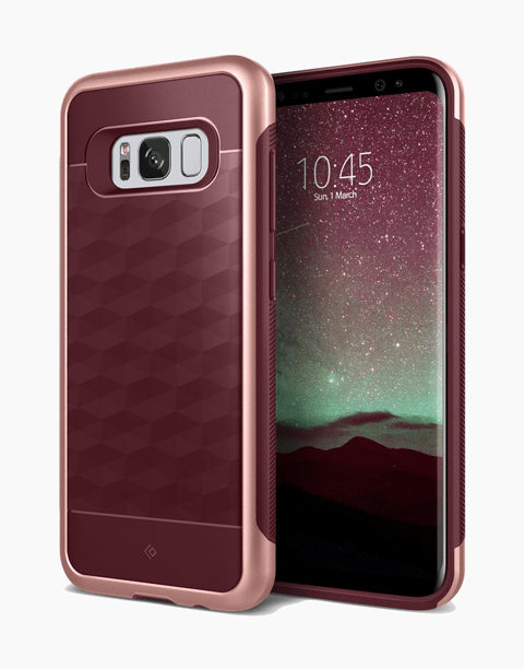 Parallax Series Original From Caseology Geometric Slim Fit Dual Layer Drop Protection For Galaxy S8 - Burgundy