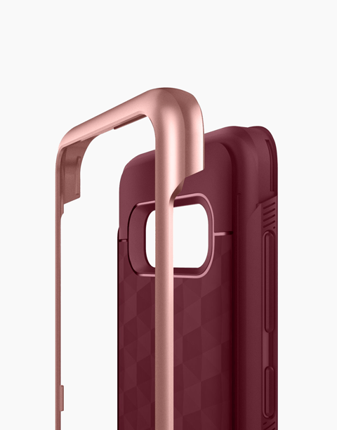 Parallax Series Original From Caseology Geometric Slim Fit Dual Layer Drop Protection For Galaxy S8 - Burgundy