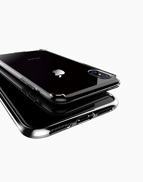 Pure Series By Rock Hard Back Case Bumper For iPhone X - Black Crystal frame