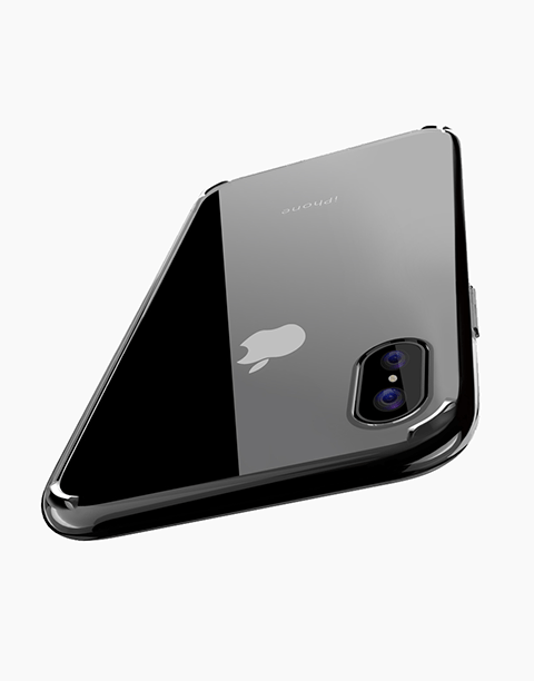 Pure Series By Rock Hard Back Case Bumper For iPhone X - Black Crystal frame