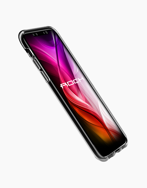 Pure Series By Rock Hard Back Case Bumper For iPhone X - Black Crystal frame