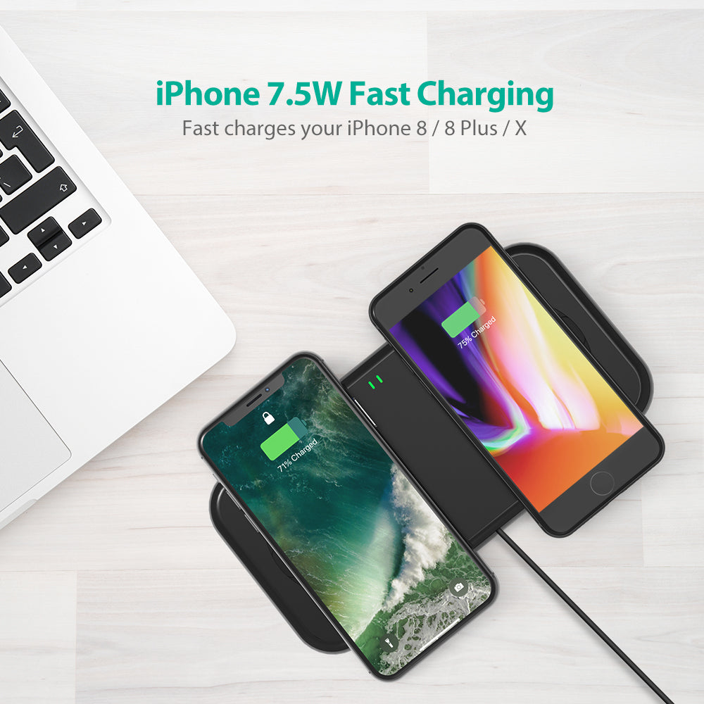 Ravpower PC065 Dual Fast Wireless Charger - Black