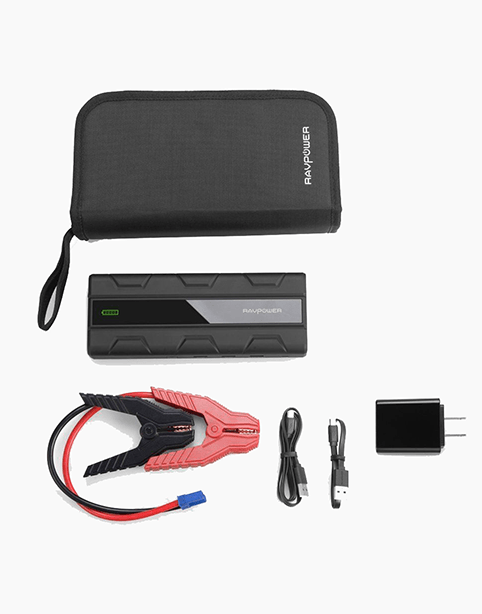 Car Jump Starter By Ravpower 1000A Peak Current Quick Charge 3.0 12V 14000mAh with LED Flashlight