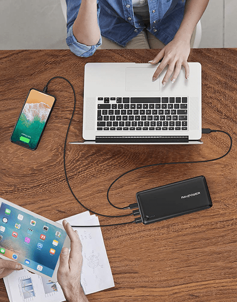Ravpower USB-C ™ Power Bank 26800mAh PD 30W Type C Output can charger Macbook iSmart