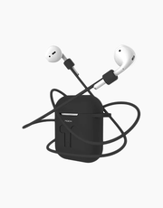 Rock AirPods Silicone Case + Anti Lost Strap, Anti Shocks Black
