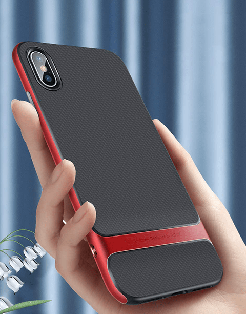 Royce Series By Rock Dual Layer Thin &amp; Slim Shockproof Case for iPhone Xs Max – Red