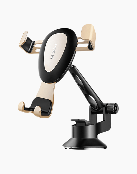 Gravity By Rock High Quality Metal Car Phone Holder Gold