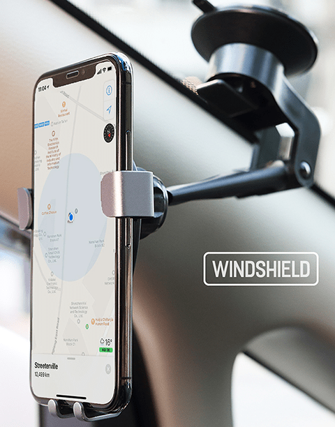 Gravity By Rock High Quality Metal Car Phone Holder Gray