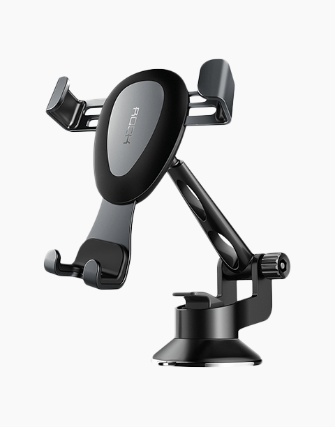 Gravity By Rock High Quality Metal Car Phone Holder Gray