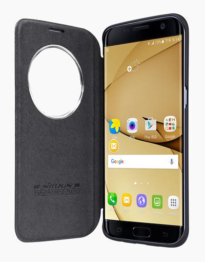S7 Edge Qin Leather Black