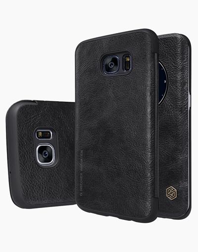S7 Edge Qin Leather Black