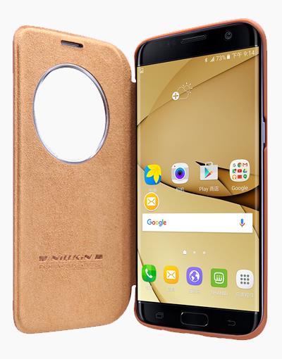 S7 Edge Qin Leather Brown