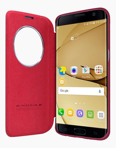 S7 Edge Qin Leather Red