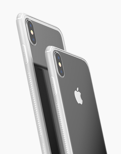 See-through By Baseus Glass Back + Bumper Frame iPhone Xs Max White