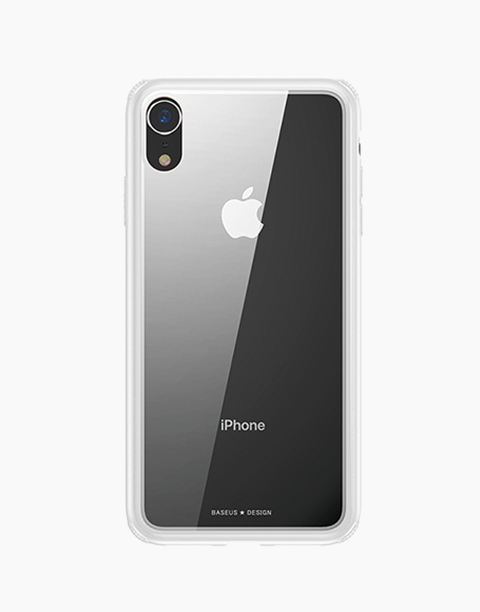 See-through By Baseus Glass Back + Bumper Frame iPhone XR White