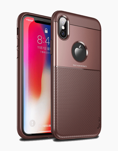 Shield Series By iPaky Slim Anti-shock Case For iPhone X – Brown