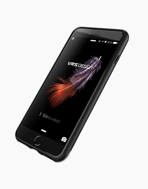 Black Simpli Fit Series slim case for iPhone 7 Plus by VRS Design, showcasing a flexible and sleek design.