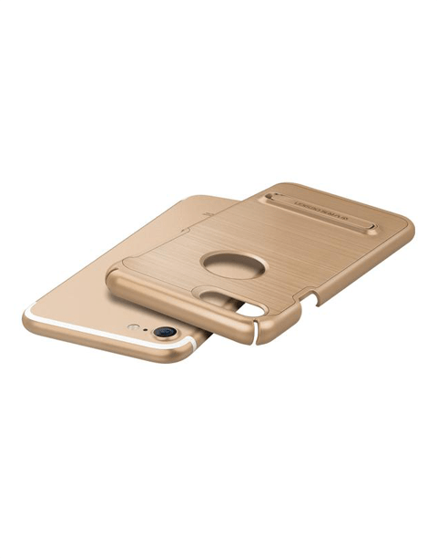 Smartkoshk Simpli Lite Series slim gold case for iPhone 7, showing the sleek design and fit on the device.