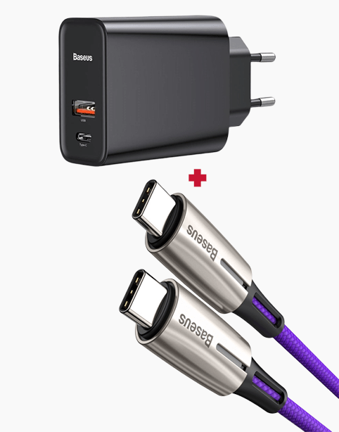 *Offer* Speed PPS 30W 2 Ports USB and PD + Water Drop Cable Type C To C