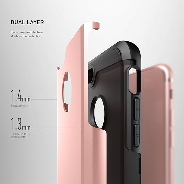 iPhone 7 Caseology Titan Series Heavy Duty Protection Defense Shield Rose Gold / Black